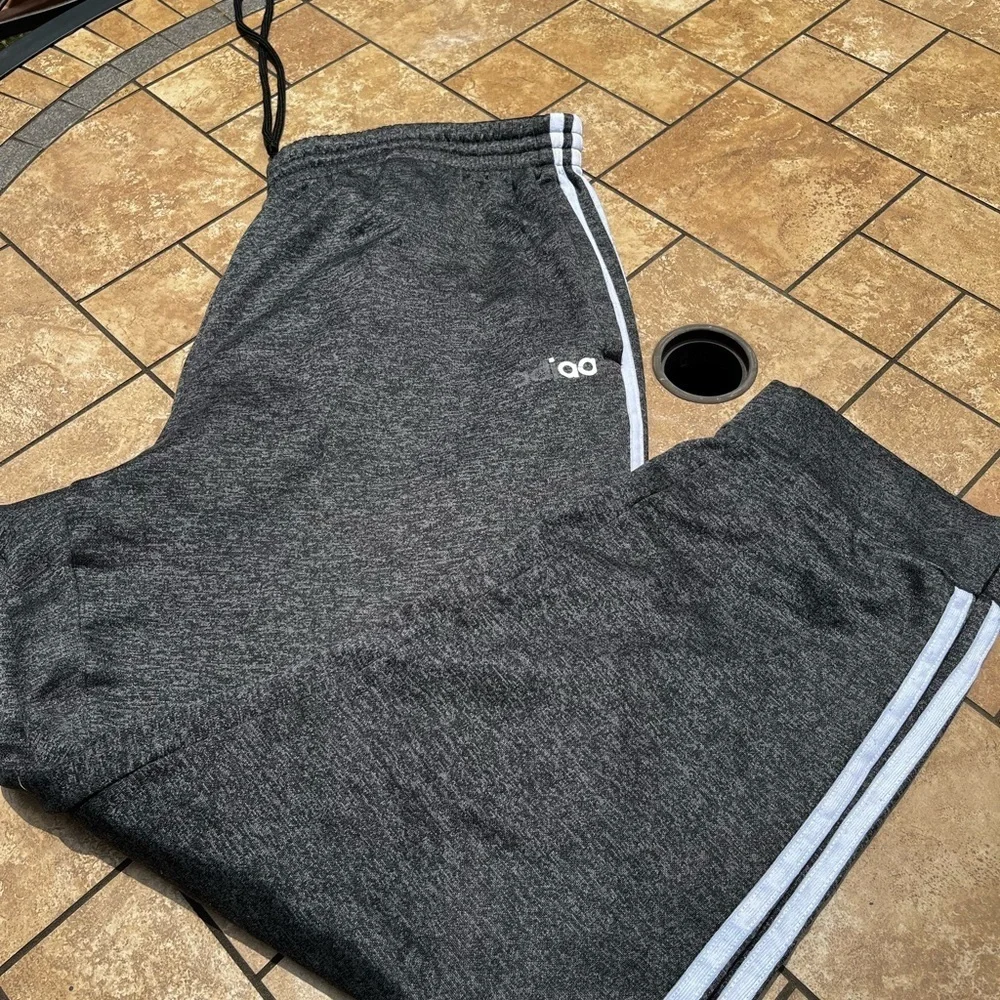 Adidas Black Joggers with Gray Lining